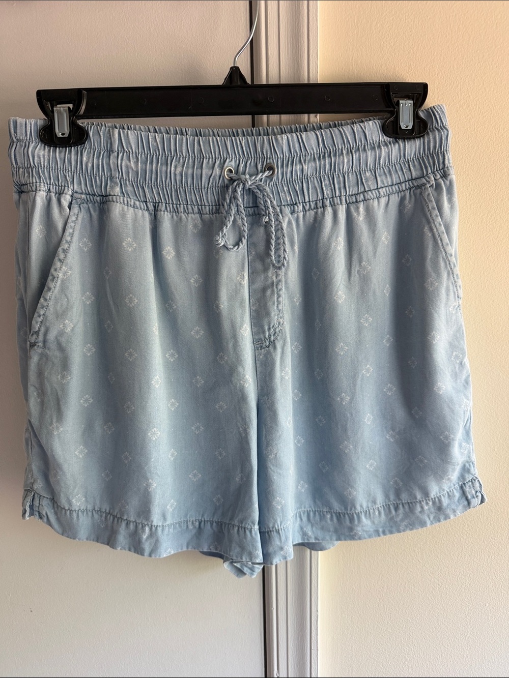 Westbound Light Blue High-Waist Drawstring Shorts